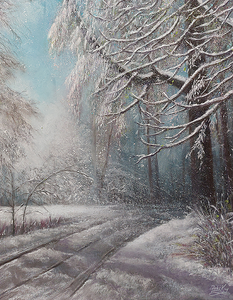 'Forest Snowfall' Original Artwork - Size: 14x11"