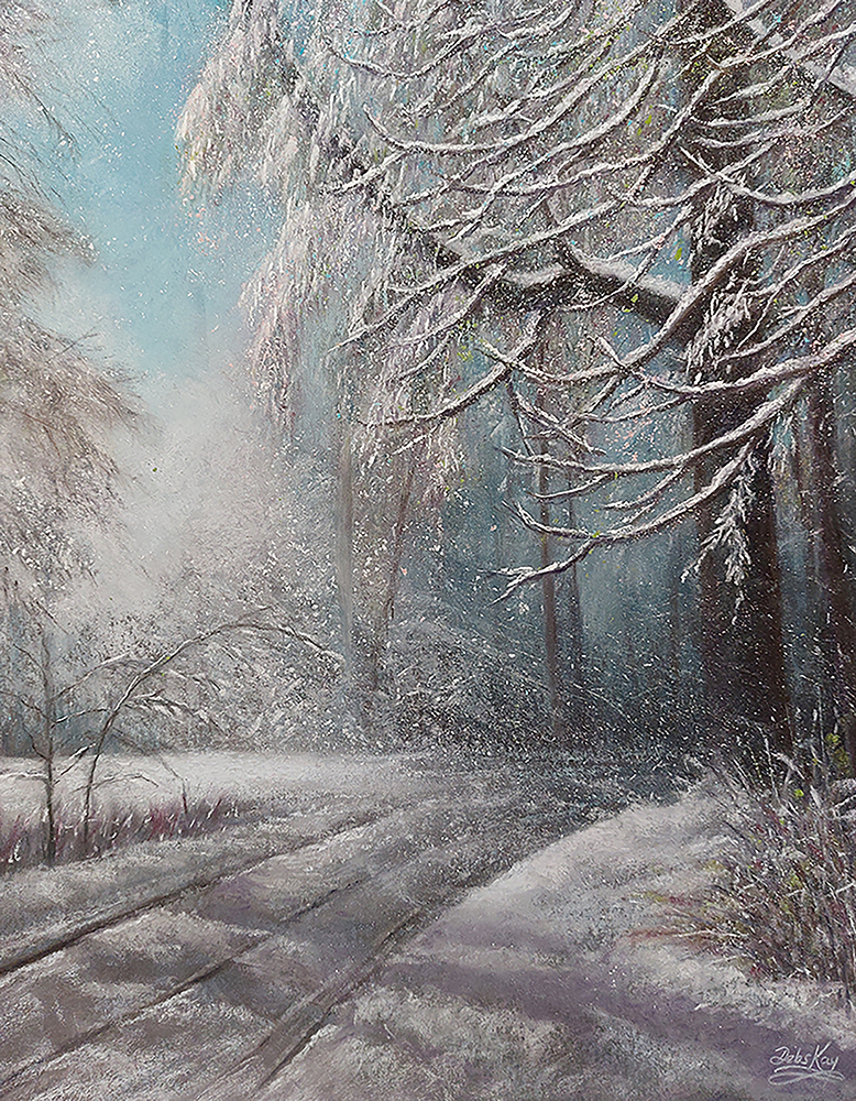 'Forest Snowfall' Original Artwork - Size: 14x11
