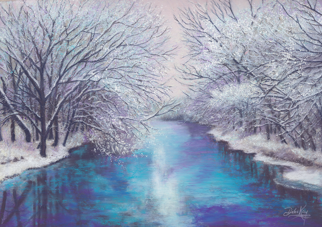 'Winter Riverview' Original Artwork - Size: 8x12