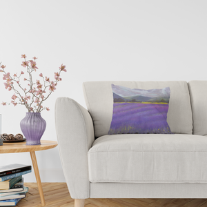 'Lavender Fields of Tasmania' Double Sided Design Cushion