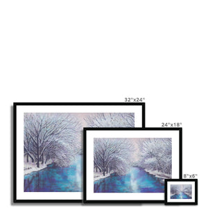 'Winter Riverview' Framed & Mounted Print