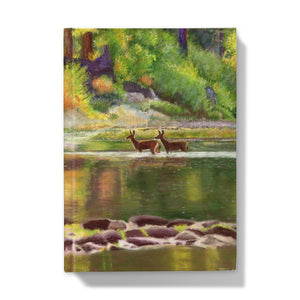 'Deer Crossing The River' Hardback Journal