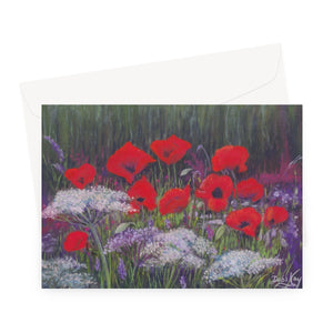 'Wild Flowers & Poppies' Greeting Card