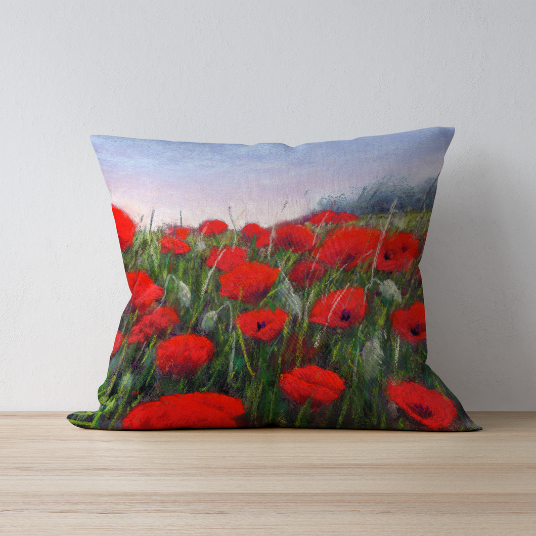 'Field of Poppies' Double Sided Design Cushion