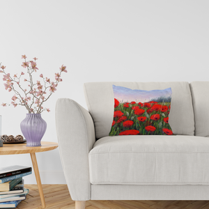 'Field of Poppies' Double Sided Design Cushion