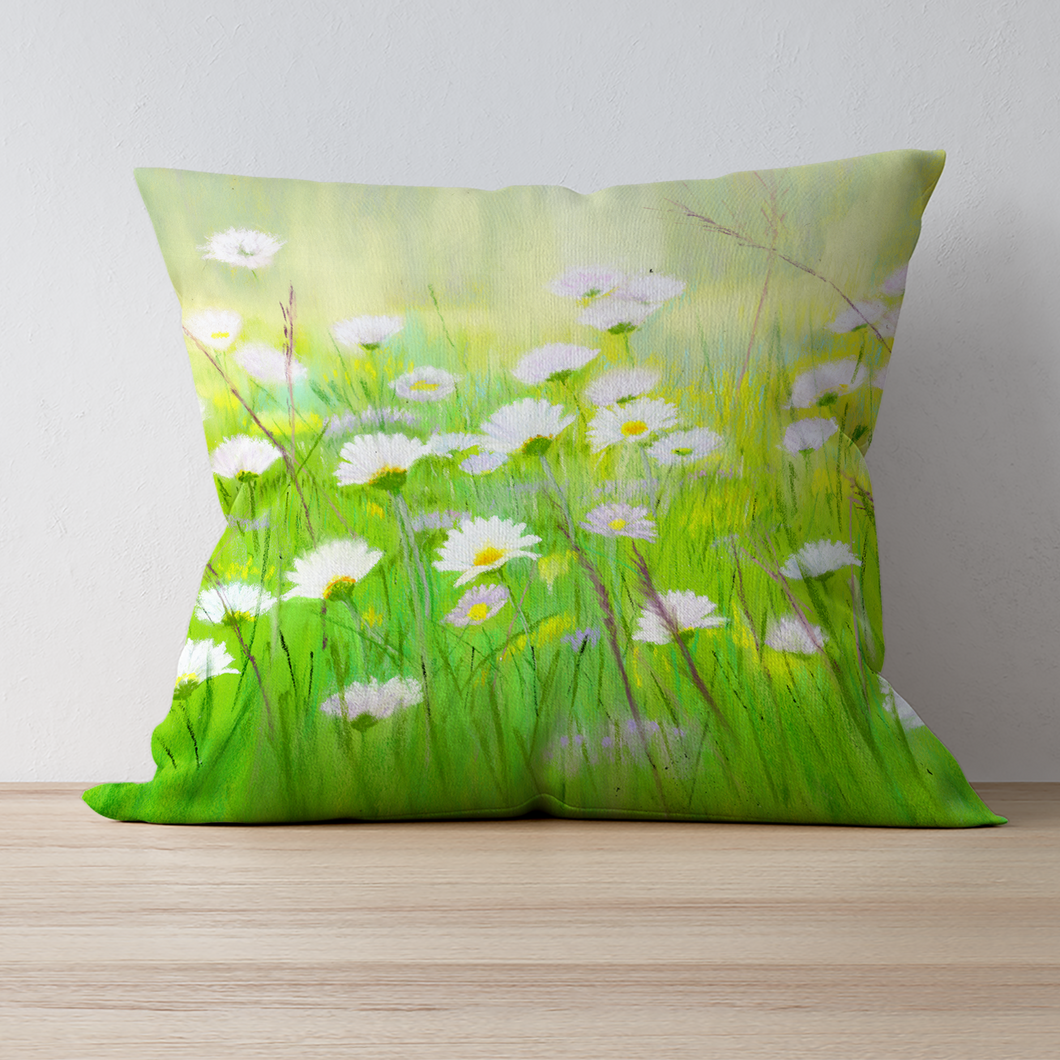 'Summer Daisies' Double Sided Design Cushion