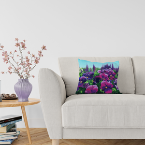 'Pretty Pansies' Double Sided Design Cushion