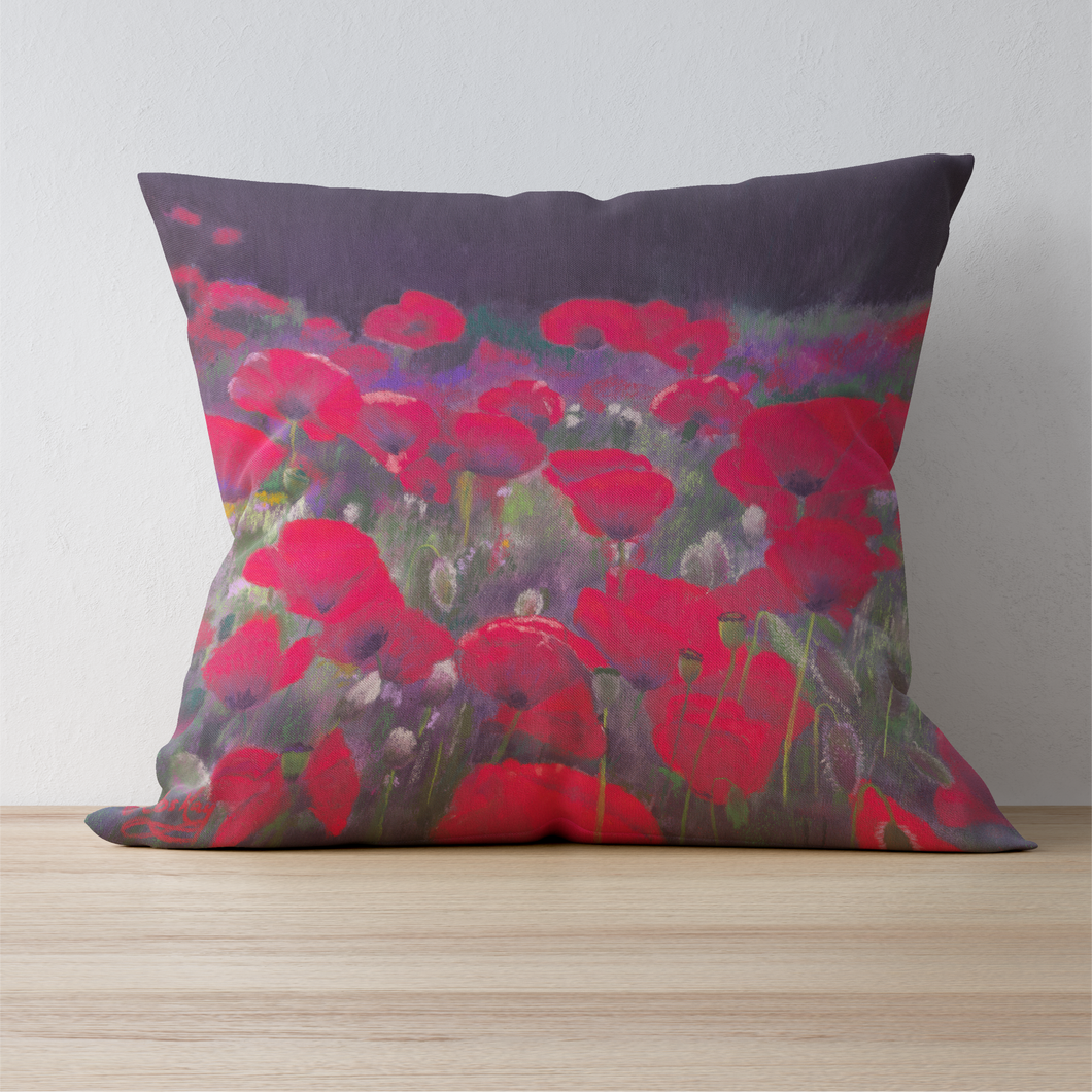 'Poppies To Remember' Double Sided Design Cushion