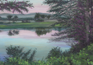 'River In Pink' Original Artwork - Size: 8x12"