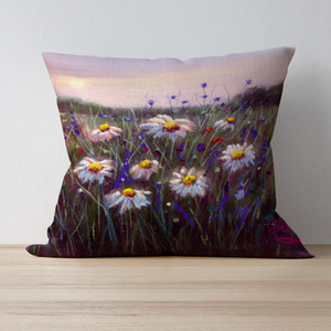 'Sunset Daisies' Double Sided Design Cushion