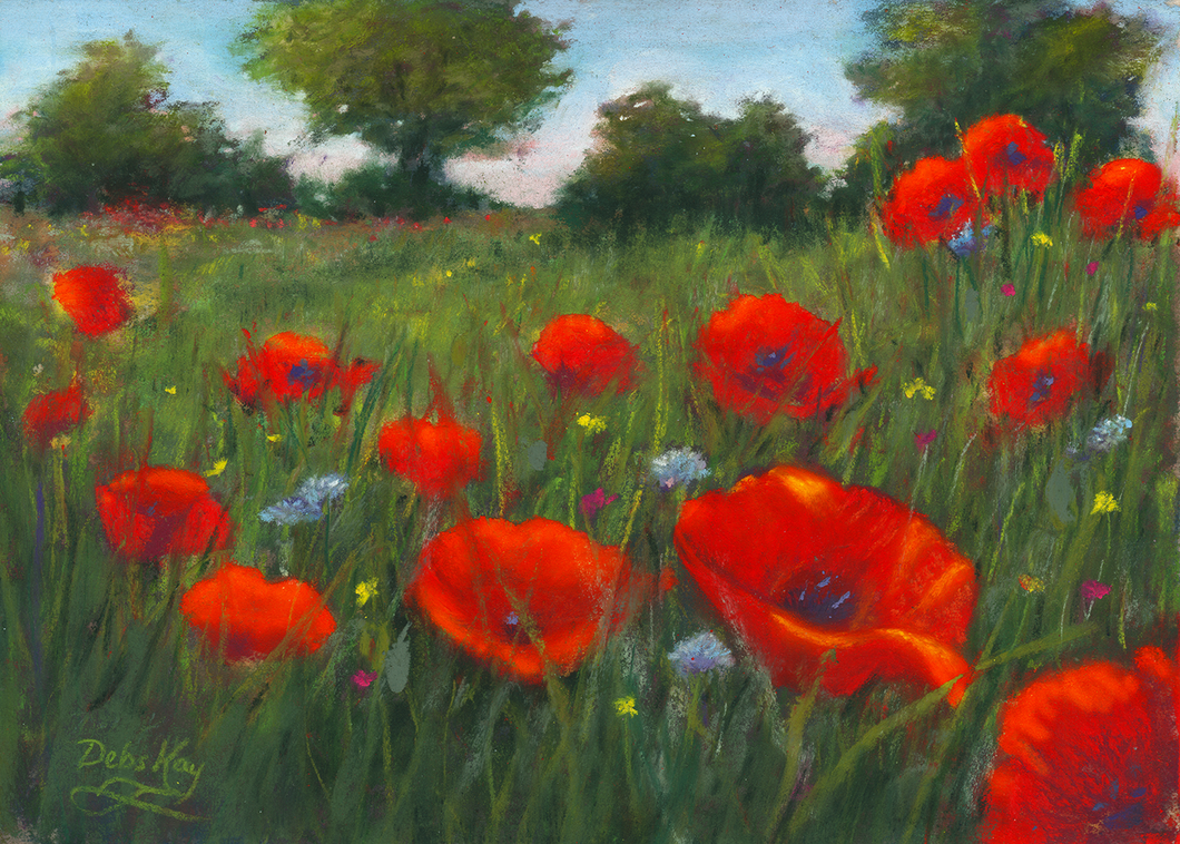 'Wild Poppies' Original Artwork - Size: 5x7
