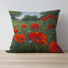 Load image into Gallery viewer, &#39;Wild Poppies&#39; Double Sided Design Cushion
