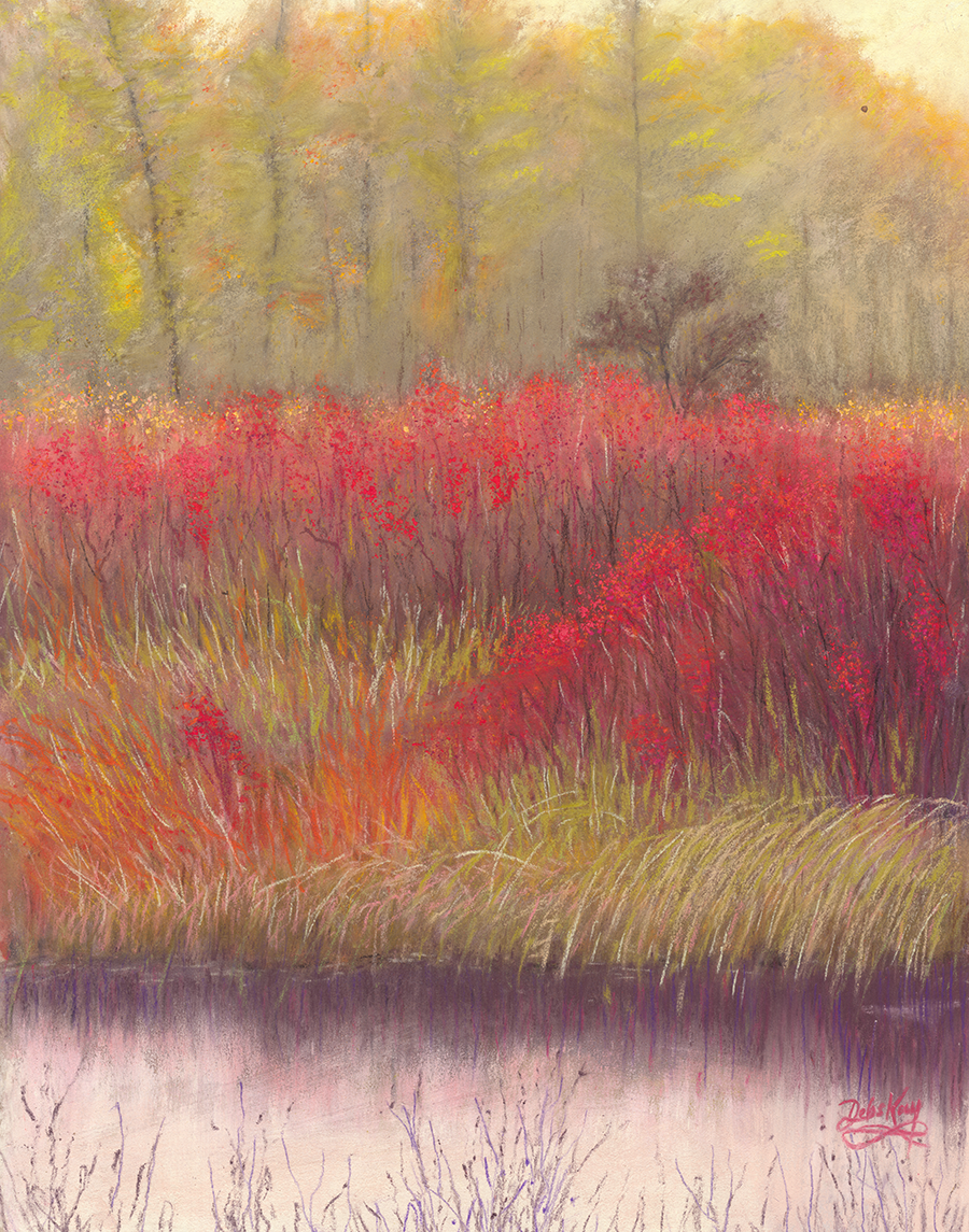 'Winter's Red Berries' Original Artwork - Size: 11x8