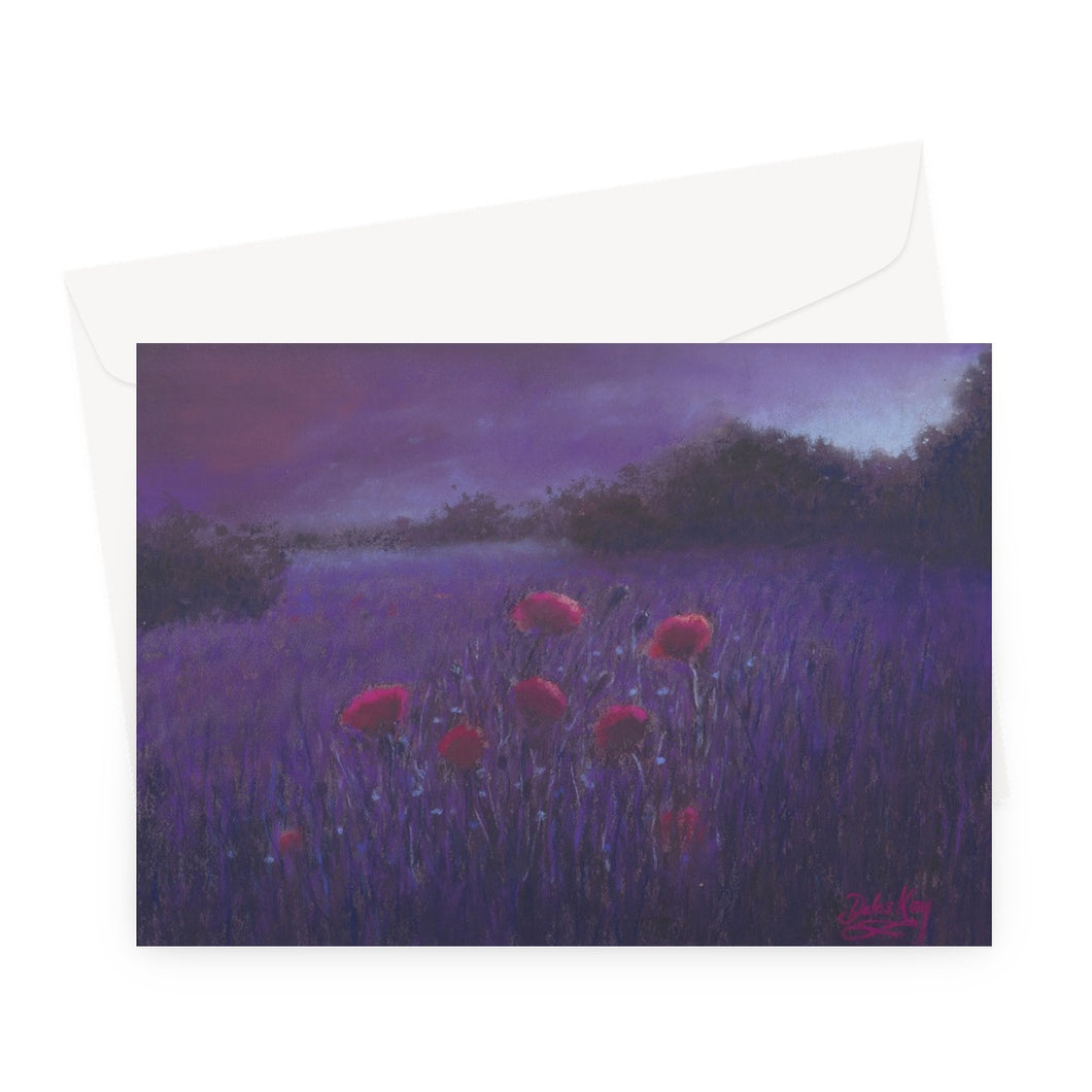 'Moonlit Poppies' Greeting Card