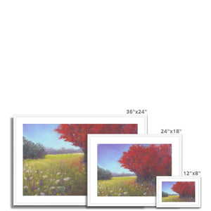 'Red Tree Meadow' Framed & Mounted Print