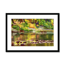 Load image into Gallery viewer, &#39;Deer Crossing The River&#39; Framed &amp; Mounted Print

