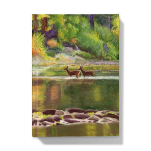 'Deer Crossing The River' Hardback Journal